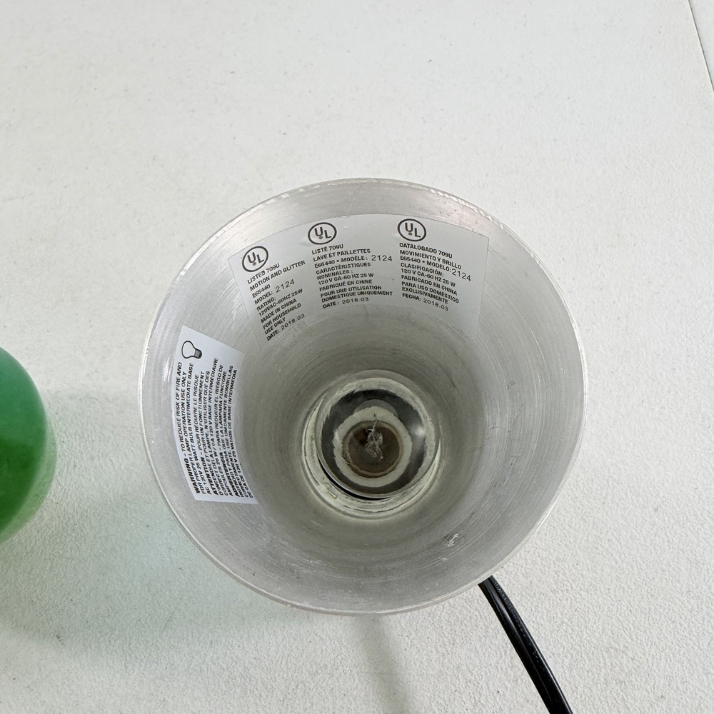 Lava Lamp Model 2124 Silver Blue Liquid Green Wax Motion Lamp 14.5" Tested Works - Picture 11 of 13
